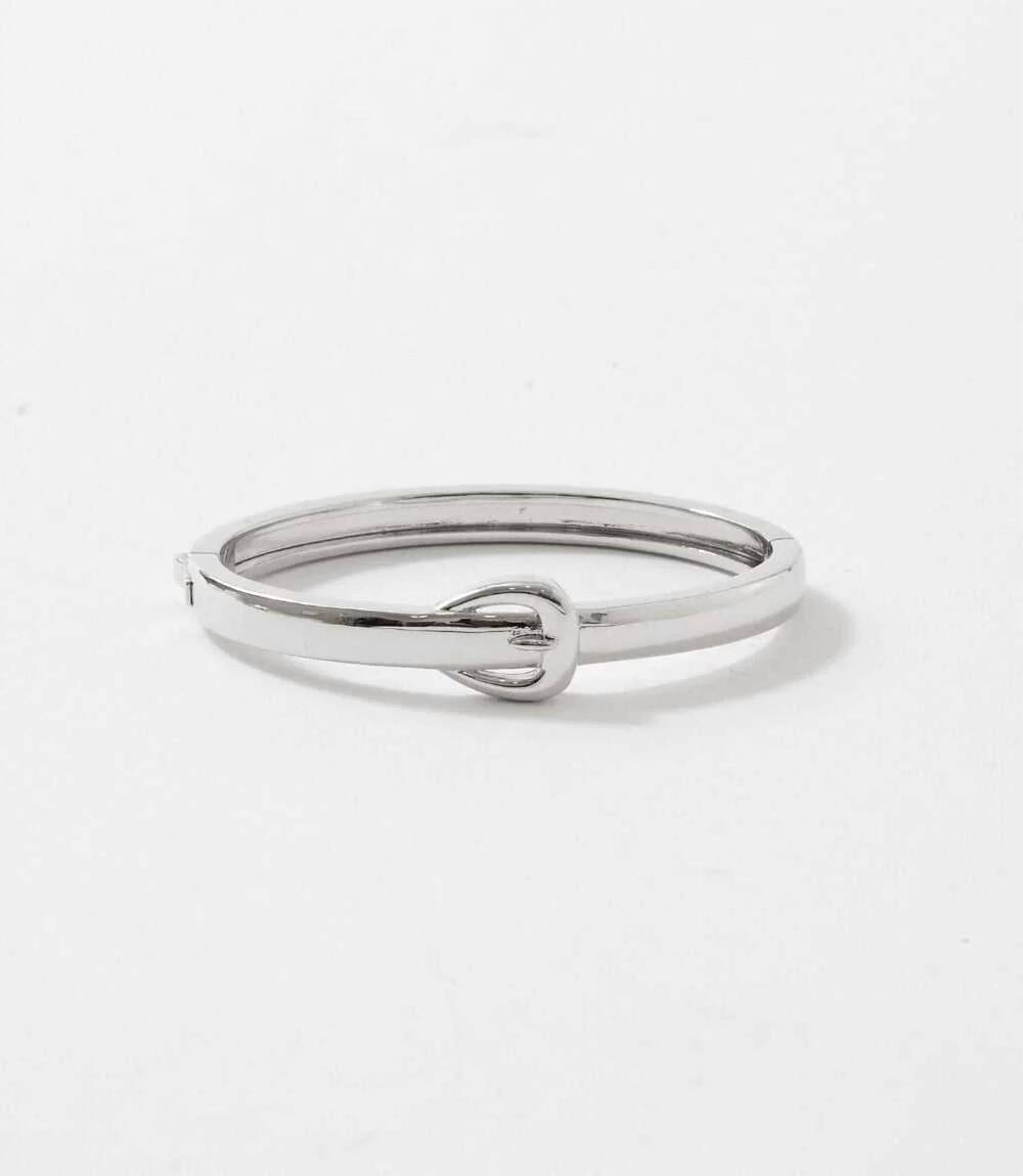 NEW NATIVE GEM women's hipster belt buckle bangle bracelet in silver